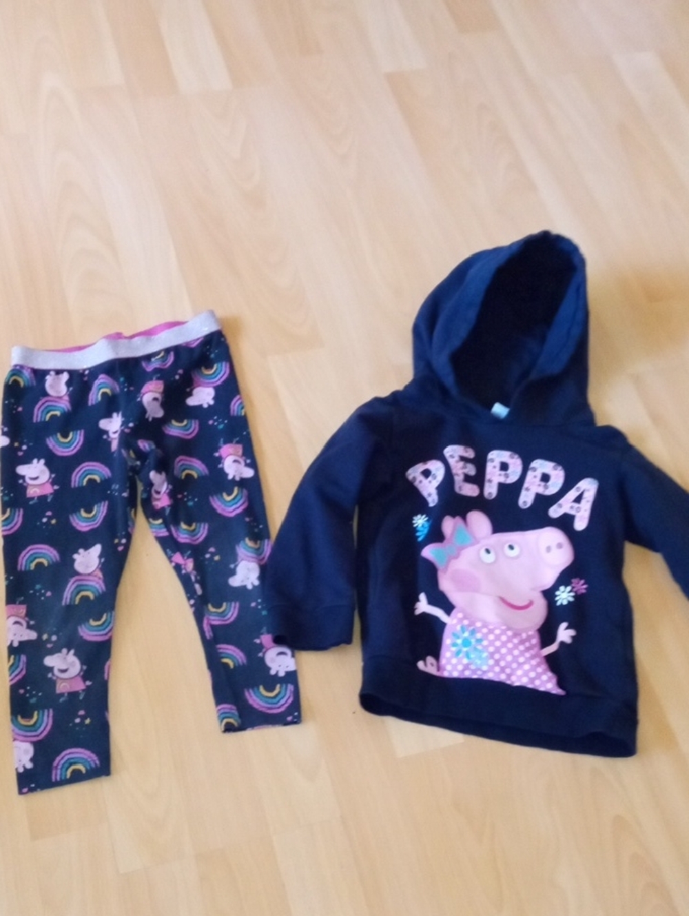 💲1⃣▶▶>>Peppa Pig Navy Pink Rainbow Hoodie Set
